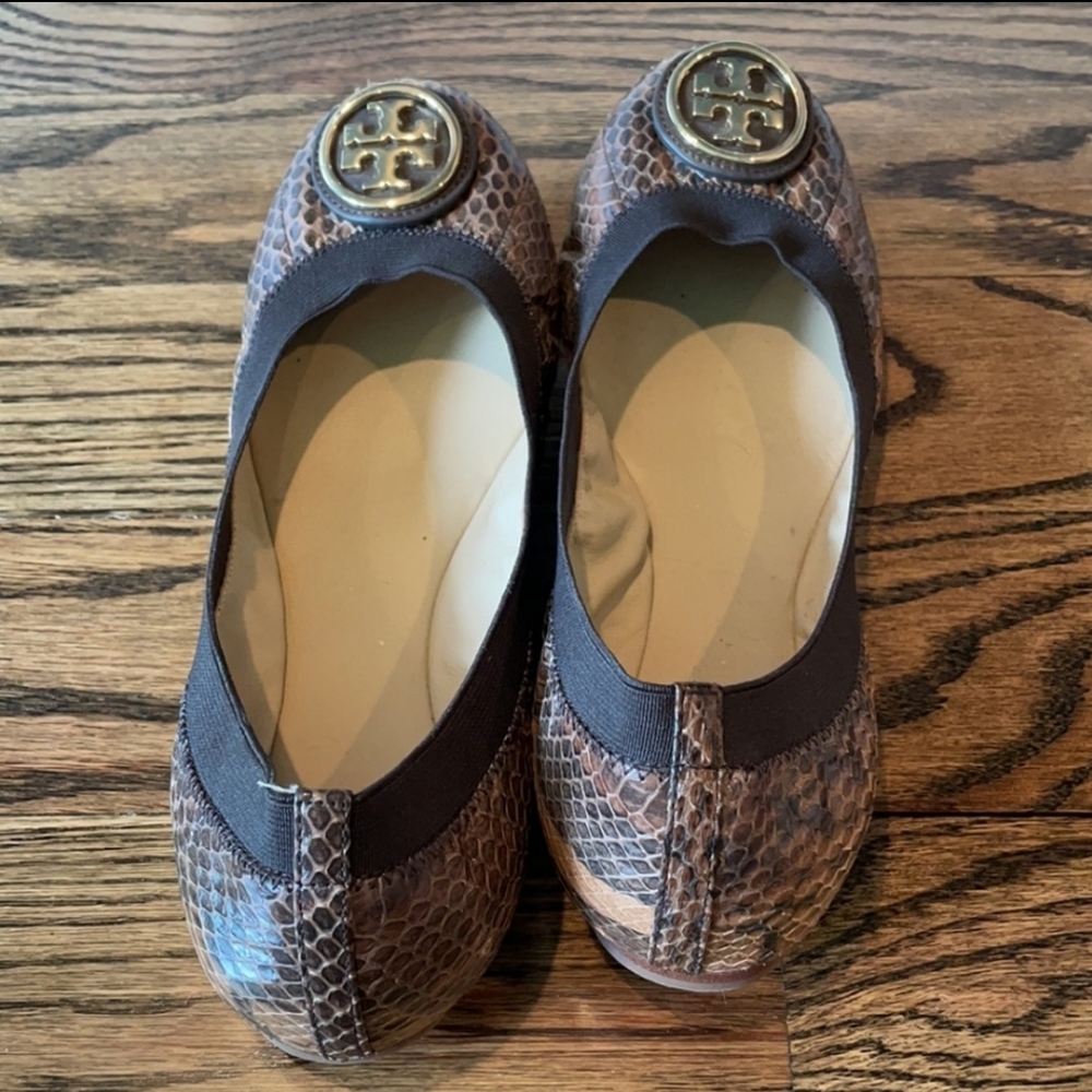 Tory Burch Snakeskin Flats - Picture 2 of 7